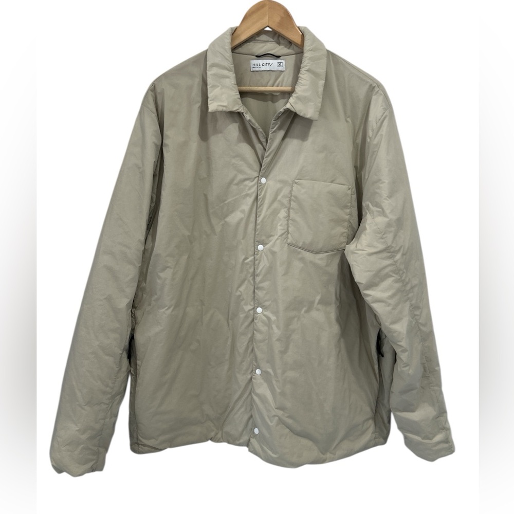 Huckberry Hill City Thermal Light Men's Snap Front Shirt Jacket Tan/Stone - XL